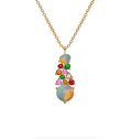 Multi Gem Harlequin Pendant Necklace